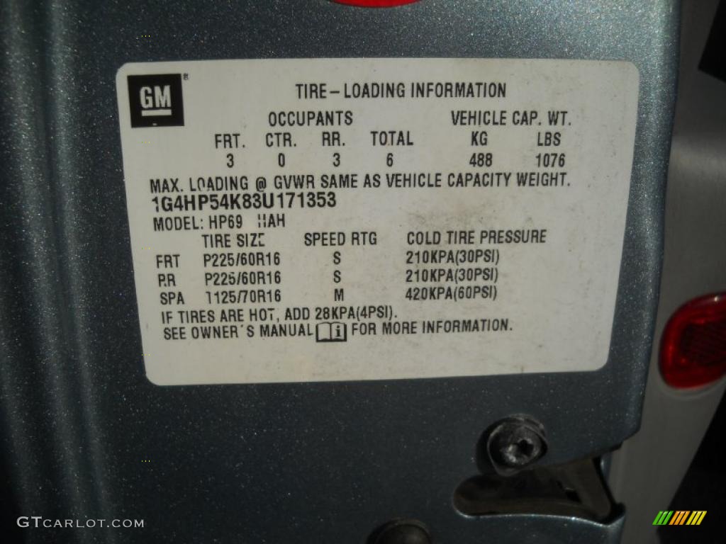 2003 Buick LeSabre Custom Info Tag Photo #37929442