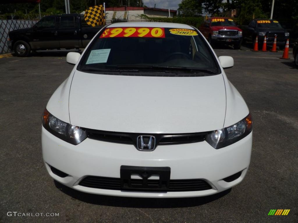 2007 Civic LX Coupe - Taffeta White / Ivory photo #2