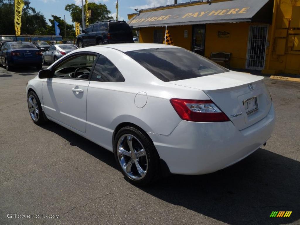 2007 Civic LX Coupe - Taffeta White / Ivory photo #4