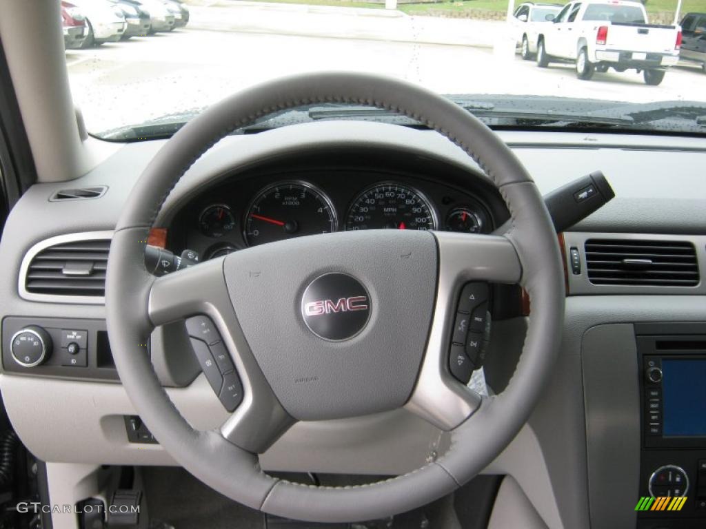 2011 GMC Sierra 2500HD SLT Crew Cab Dark Titanium/Light Titanium Steering Wheel Photo #37930574