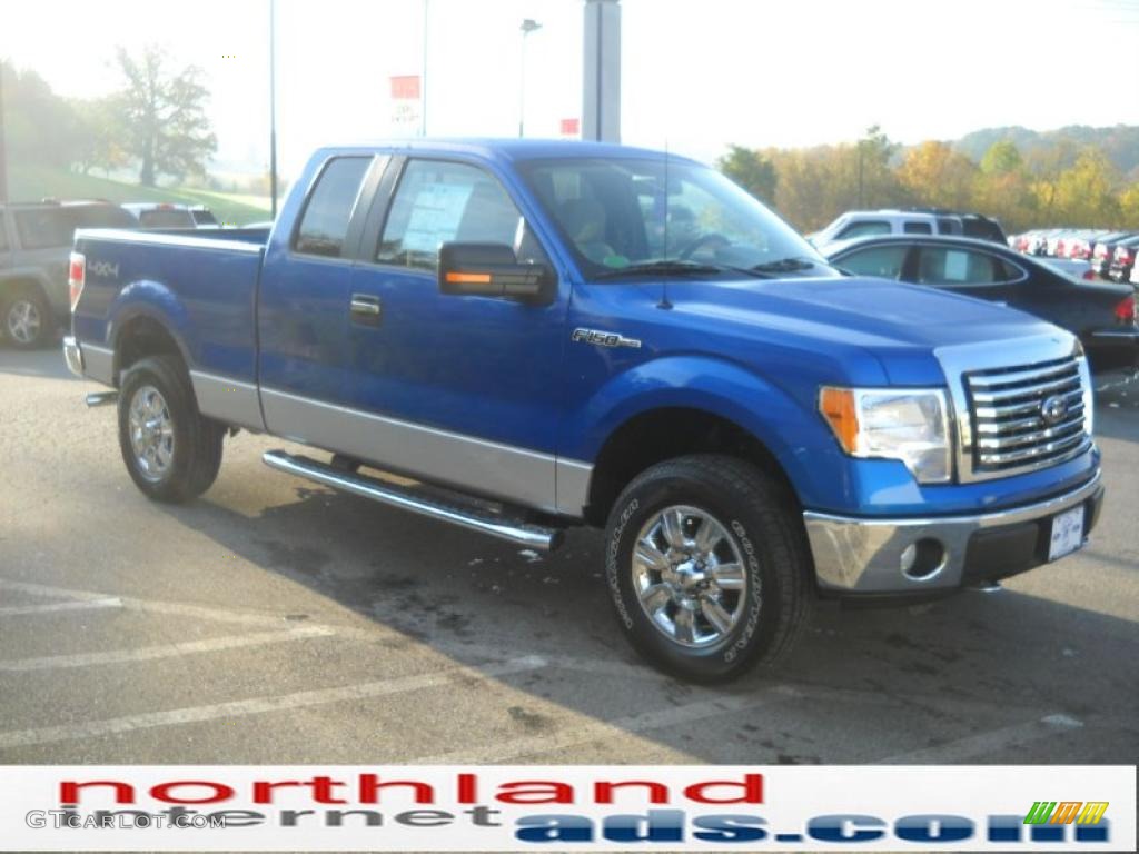 2010 F150 XLT SuperCab 4x4 - Blue Flame Metallic / Medium Stone photo #4