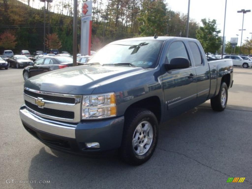 2008 Silverado 1500 LT Extended Cab - Blue Granite Metallic / Dark Titanium photo #5