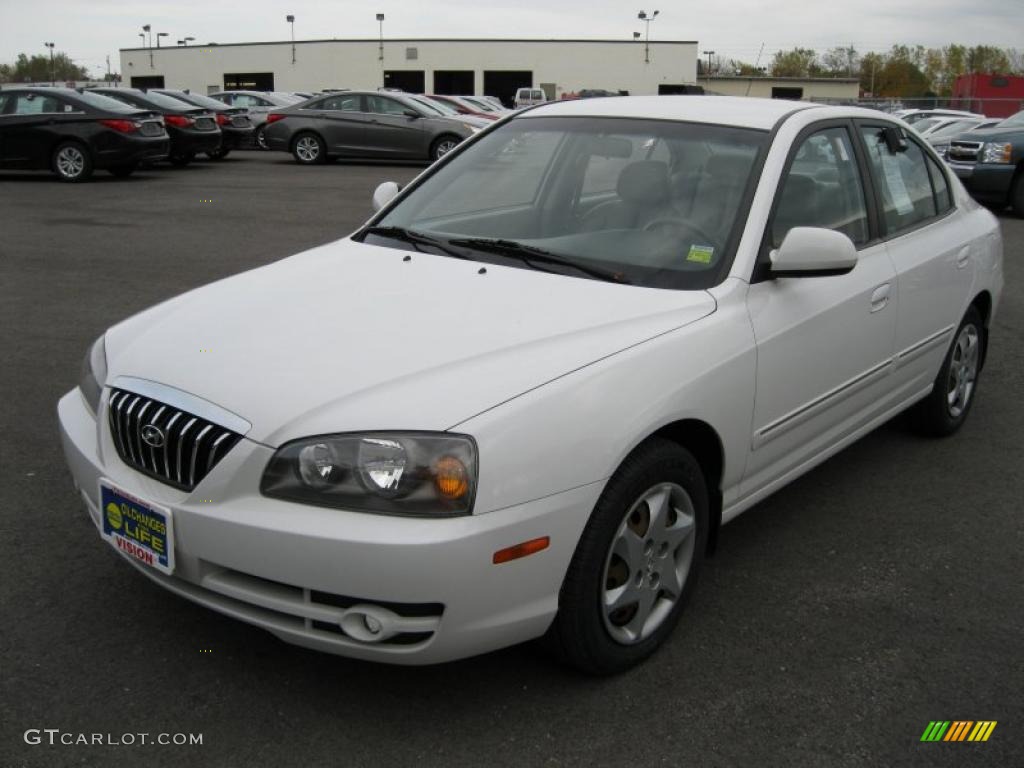 2006 Elantra GLS Sedan - Nordic White / Beige photo #1