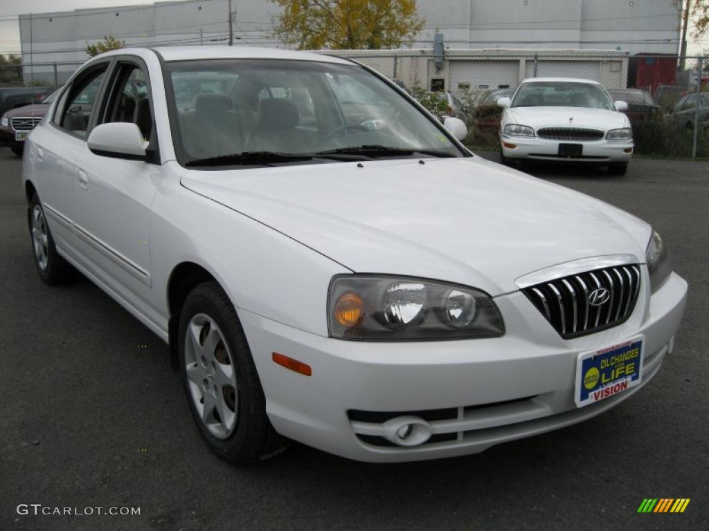 2006 Elantra GLS Sedan - Nordic White / Beige photo #11