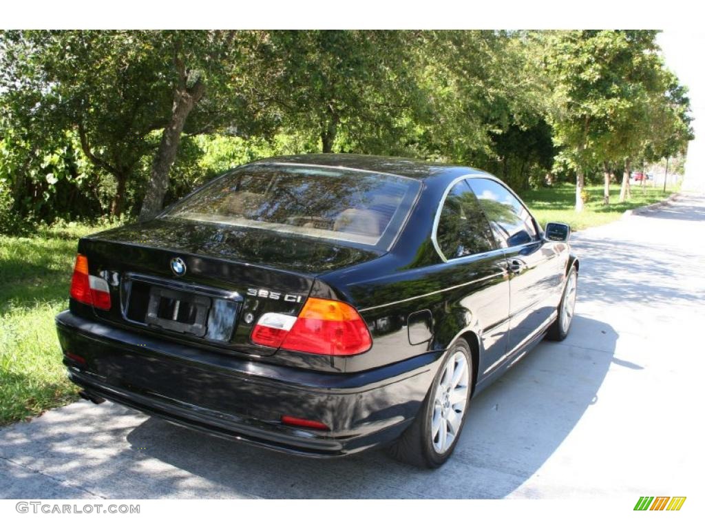 2001 3 Series 325i Coupe - Jet Black / Sand photo #10