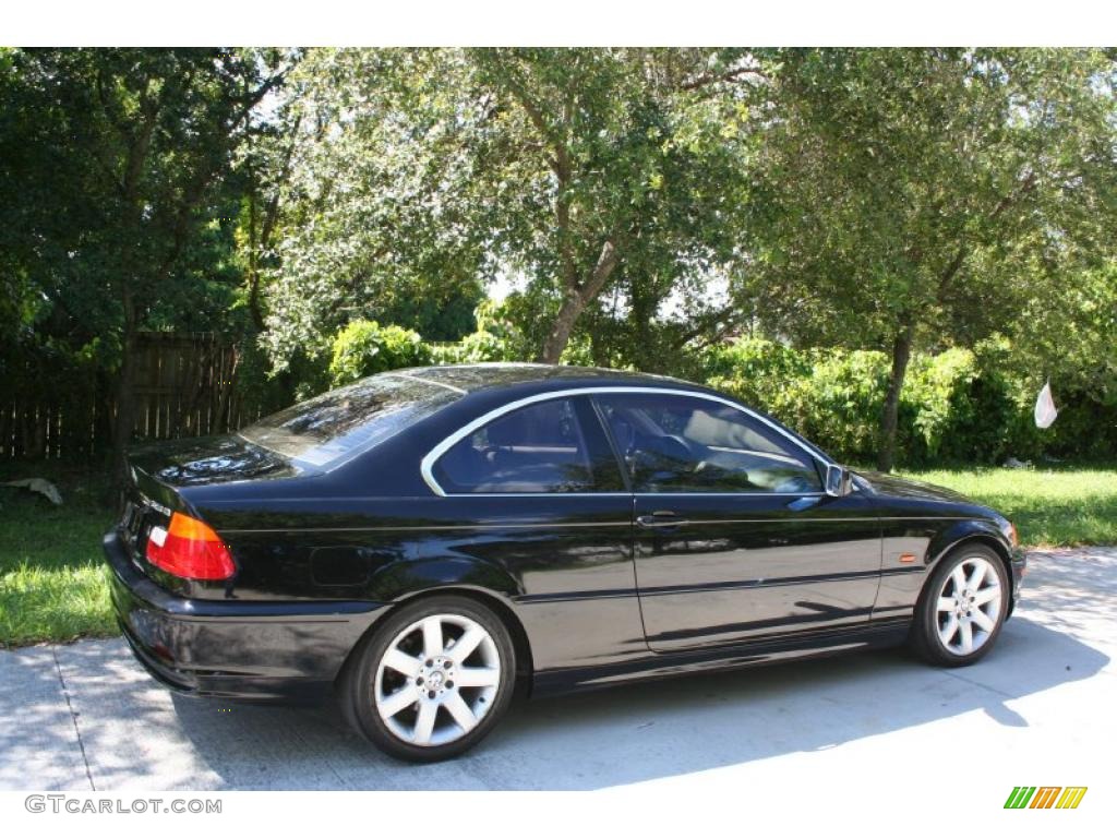 2001 3 Series 325i Coupe - Jet Black / Sand photo #11