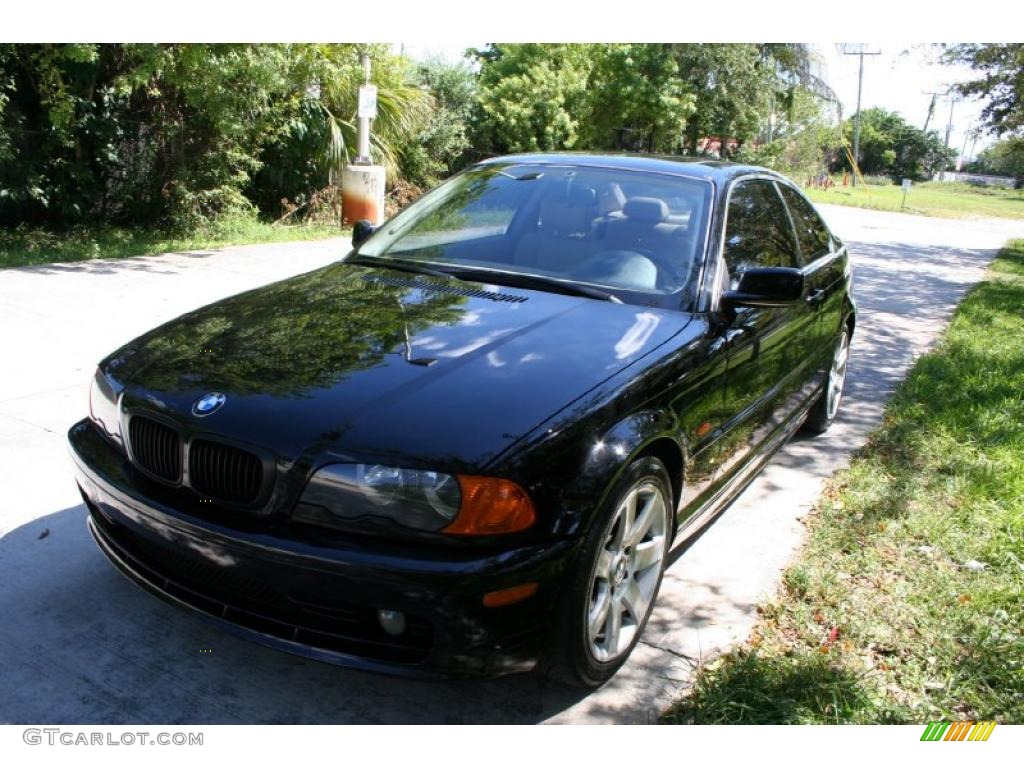 2001 3 Series 325i Coupe - Jet Black / Sand photo #20