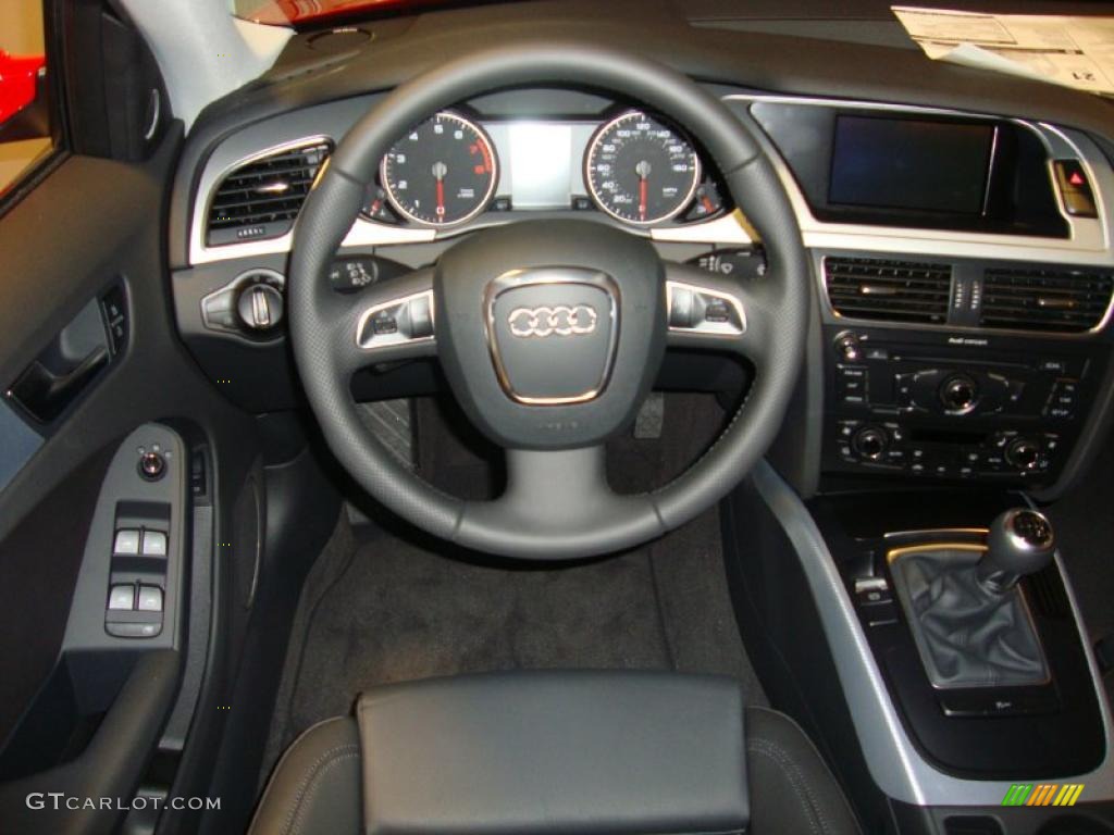 2011 Audi A4 2.0T quattro Sedan Black Steering Wheel Photo #37935838