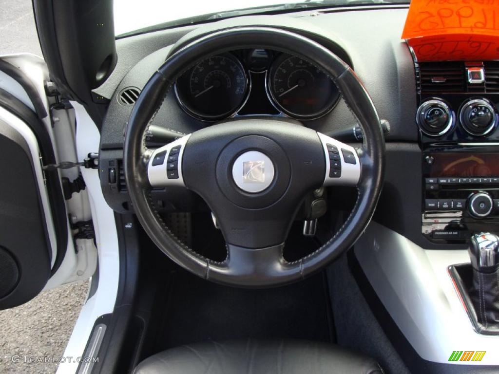 2007 Saturn Sky Roadster Black Steering Wheel Photo #37938294