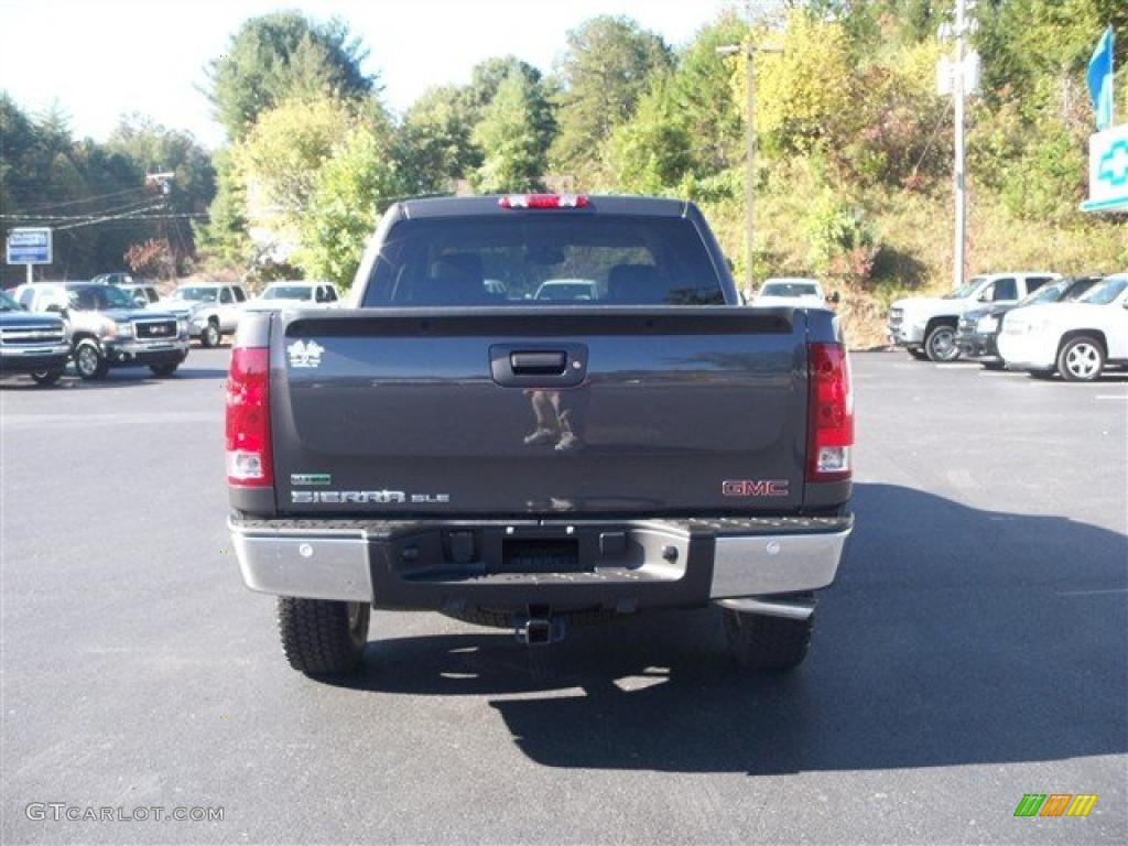 2011 Sierra 1500 SLE Crew Cab 4x4 - Storm Gray Metallic / Ebony photo #7