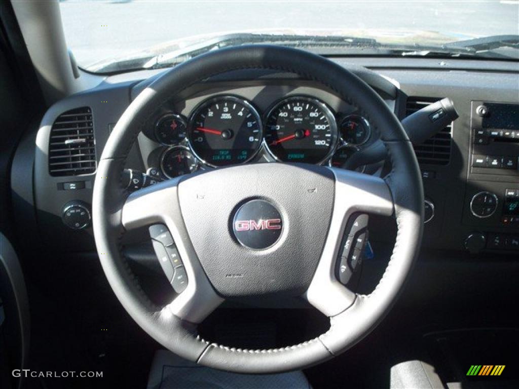 2011 Sierra 1500 SLE Crew Cab 4x4 - Storm Gray Metallic / Ebony photo #18