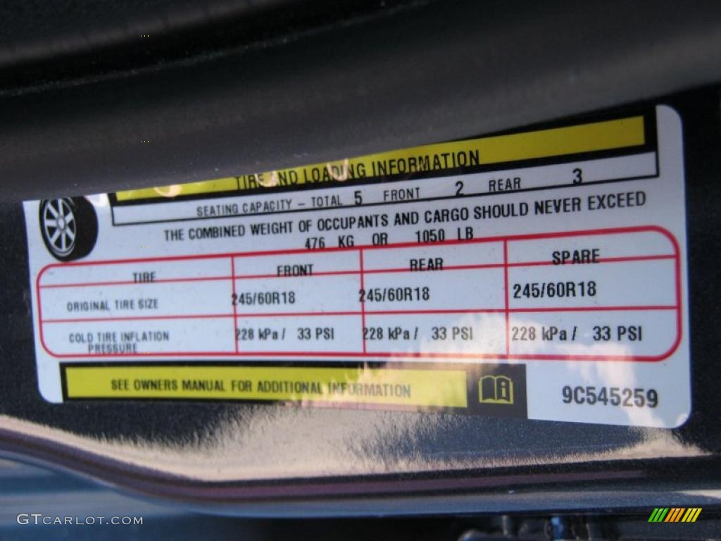 2009 Jeep Grand Cherokee Limited 4x4 Info Tag Photos