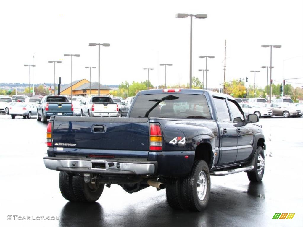 2007 Silverado 3500HD Classic LT Crew Cab 4x4 Dually - Dark Blue Metallic / Tan photo #3