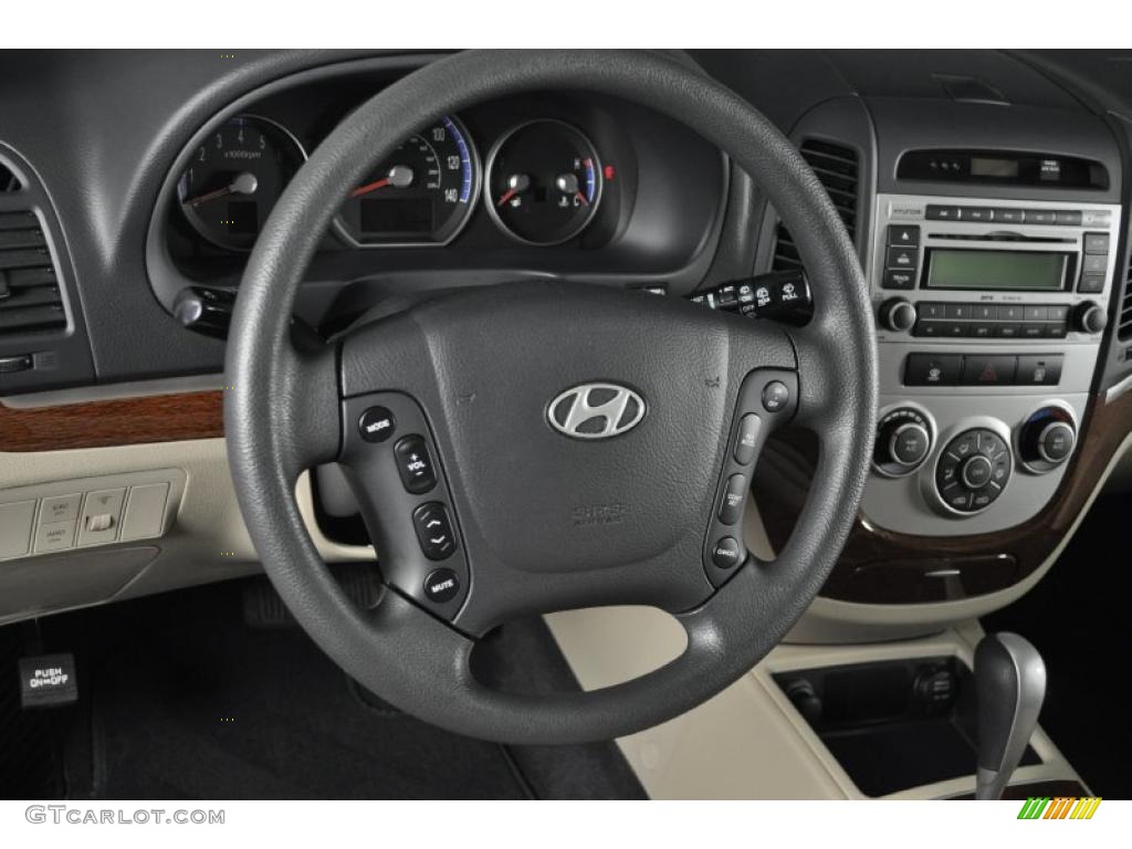 2008 Hyundai Santa Fe GLS 4WD Beige Steering Wheel Photo #37944903