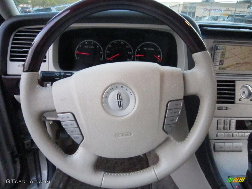 2004 Lincoln Aviator Luxury AWD Light Parchment Steering Wheel Photo #37945007