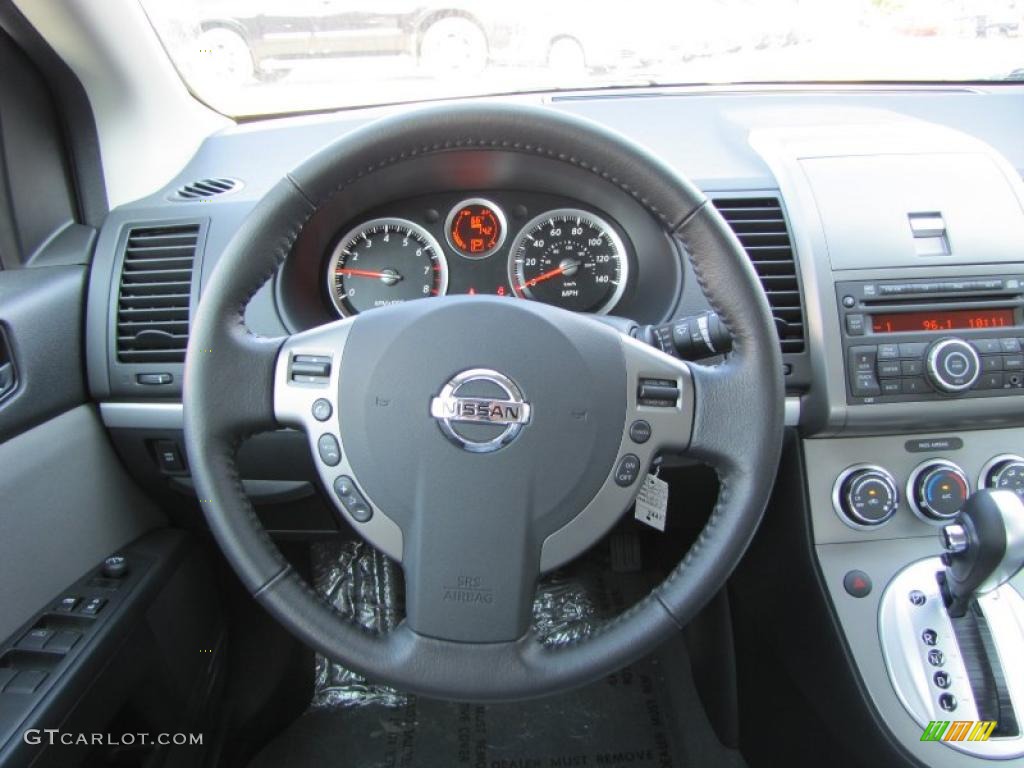 2011 Nissan Sentra 2.0 SR Charcoal Steering Wheel Photo #37946700
