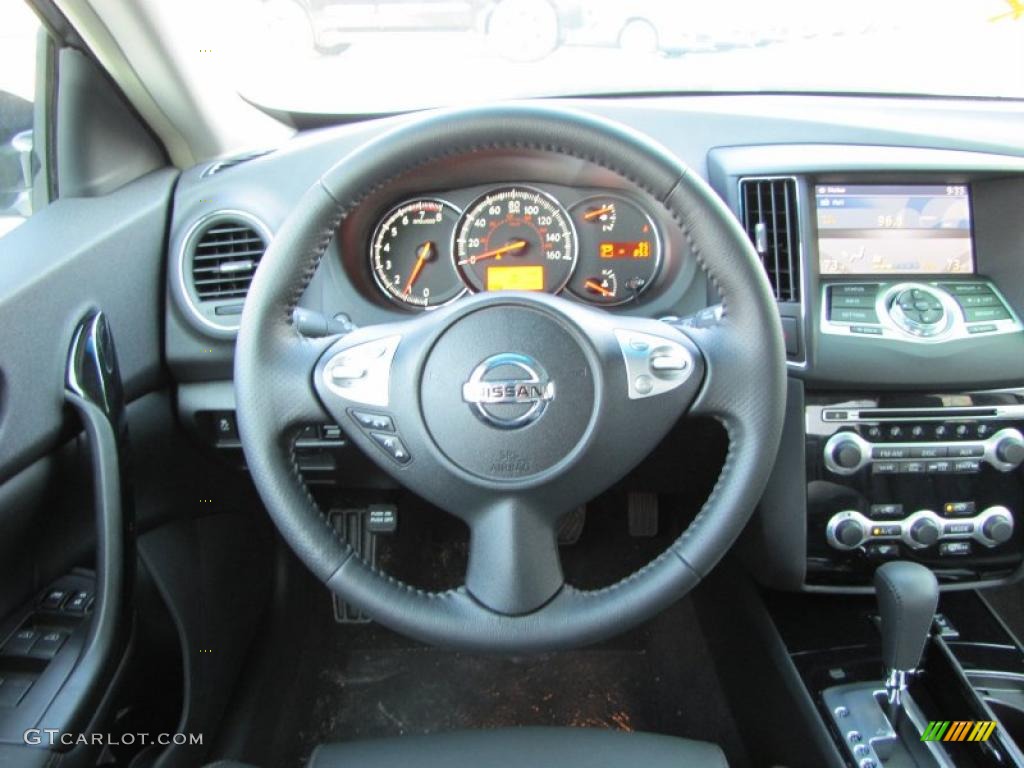 2011 Nissan Maxima 3.5 SV Charcoal Steering Wheel Photo #37948004