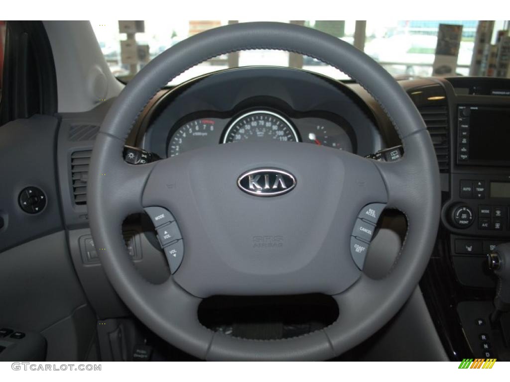 2011 Kia Sedona EX Gray Steering Wheel Photo #37951384