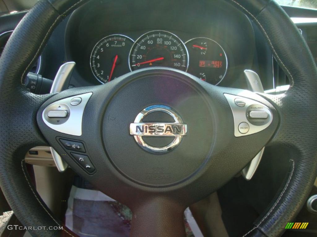2009 Nissan Maxima 3.5 SV Premium Caffe Latte Steering Wheel Photo #37954420