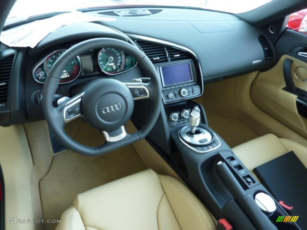 2011 Audi R8 Spyder 5.2 FSI quattro Luxor Beige Nappa Leather Dashboard Photo #37956768