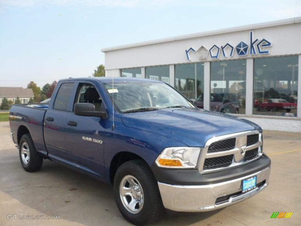 2011 Ram 1500 ST Quad Cab - Deep Water Blue Pearl / Dark Slate Gray/Medium Graystone photo #5