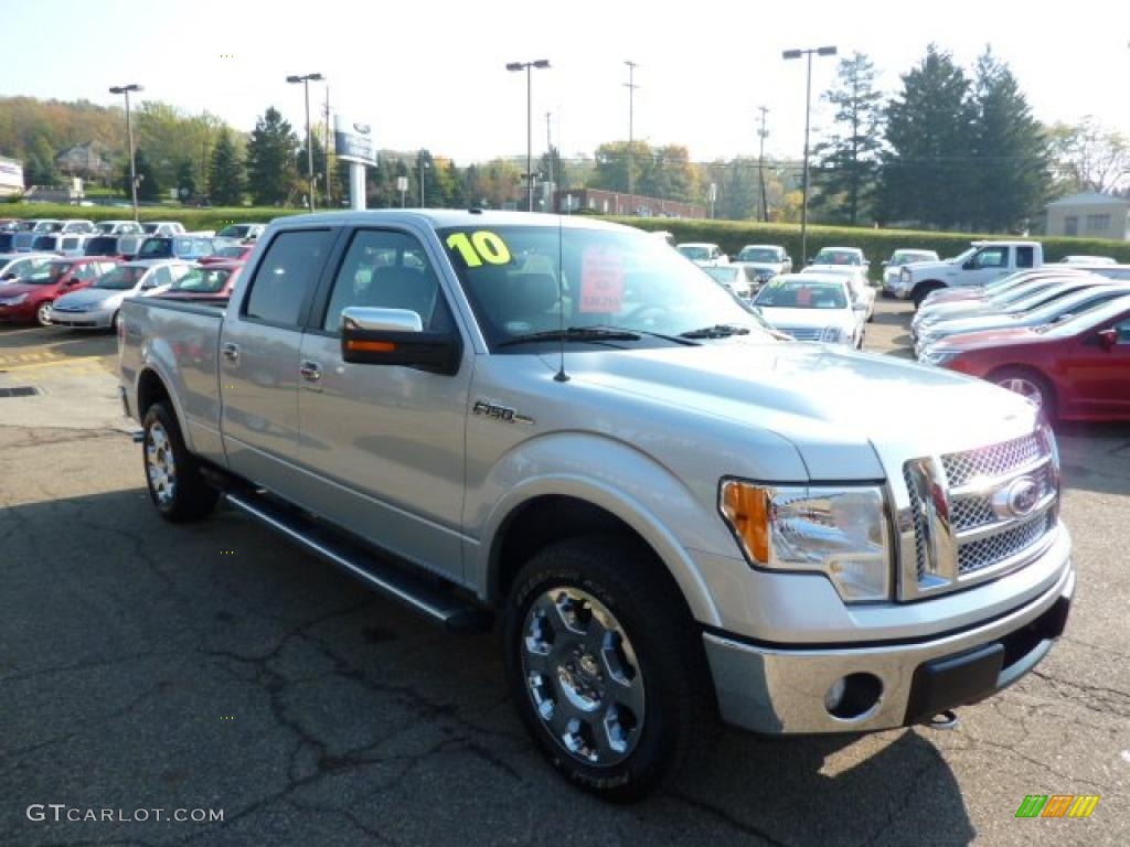 2010 F150 Lariat SuperCrew 4x4 - Ingot Silver Metallic / Black photo #6