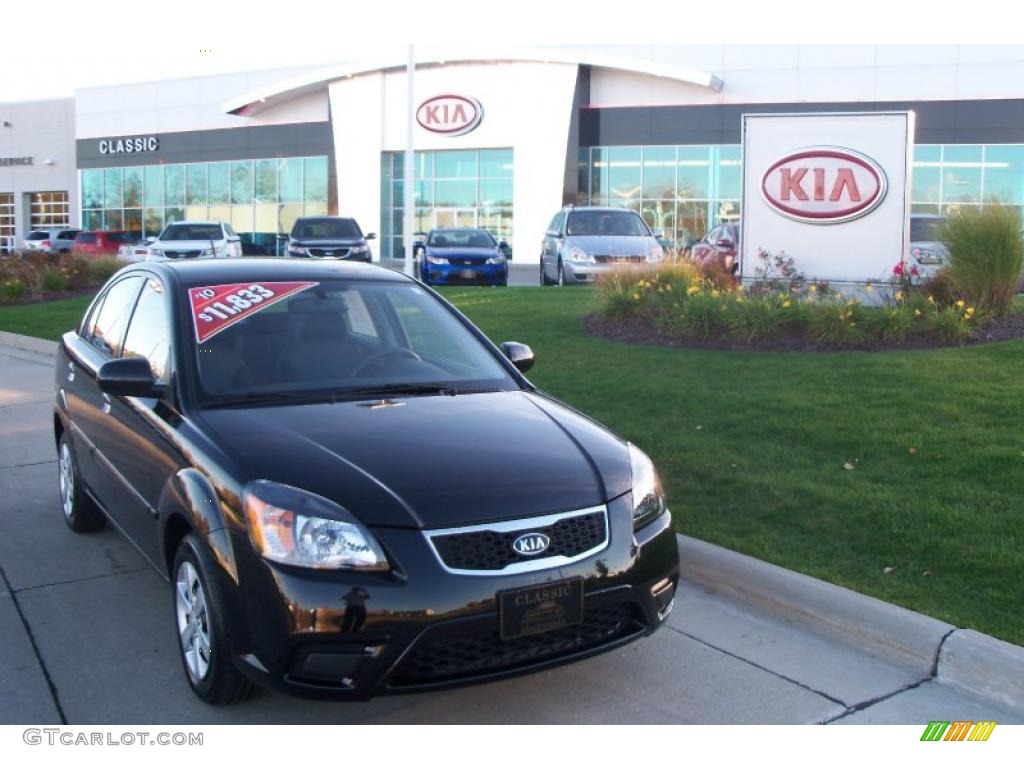 2010 Rio LX Sedan - Midnight Black / Gray photo #1