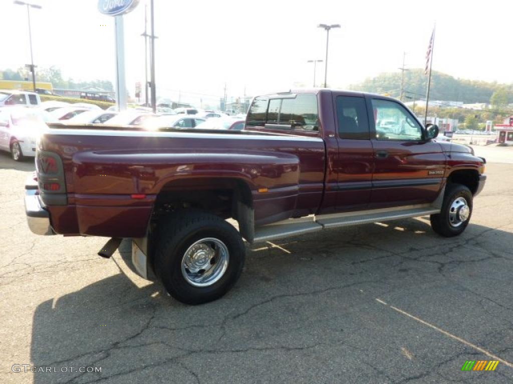 2000 Ram 3500 SLT Extended Cab 4x4 Dually - Dark Garnet Red Pearl / Agate photo #4