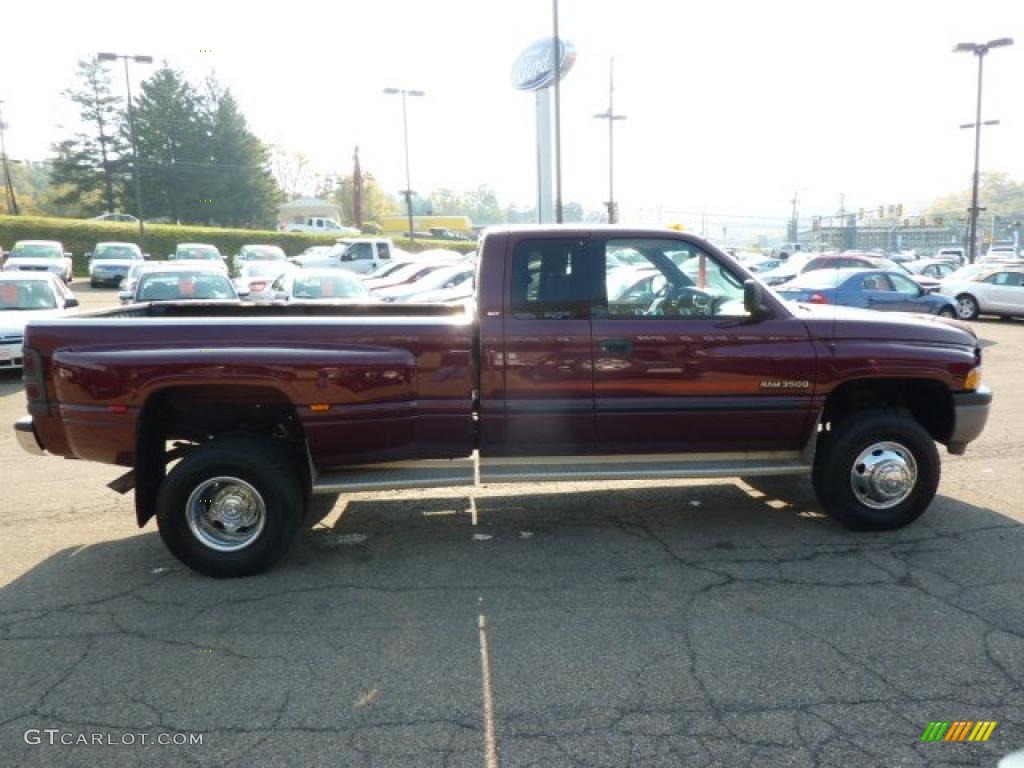 2000 Ram 3500 SLT Extended Cab 4x4 Dually - Dark Garnet Red Pearl / Agate photo #5
