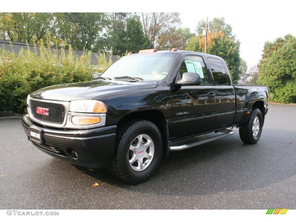 2002 Sierra 1500 Denali Extended Cab 4WD - Onyx Black / Stone Gray photo #1