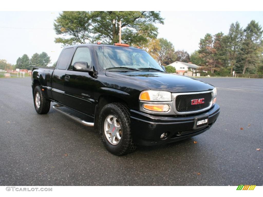 2002 Sierra 1500 Denali Extended Cab 4WD - Onyx Black / Stone Gray photo #8