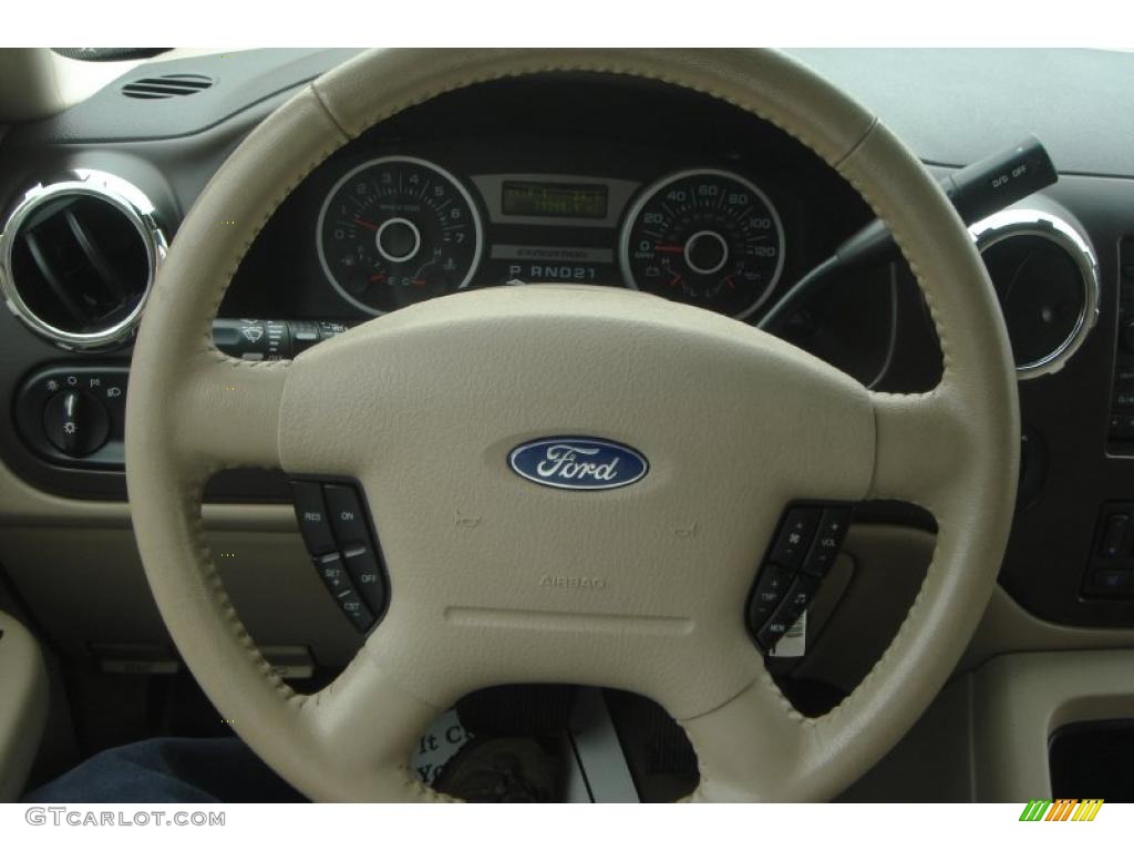 2006 Ford Expedition Eddie Bauer 4x4 Medium Parchment Steering Wheel Photo #37962148