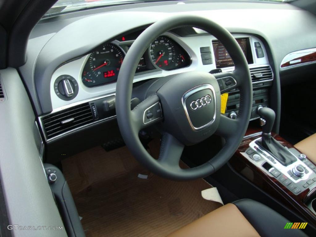 2011 Audi A6 3.0T quattro Sedan Amaretto/Black Steering Wheel Photo #37963312