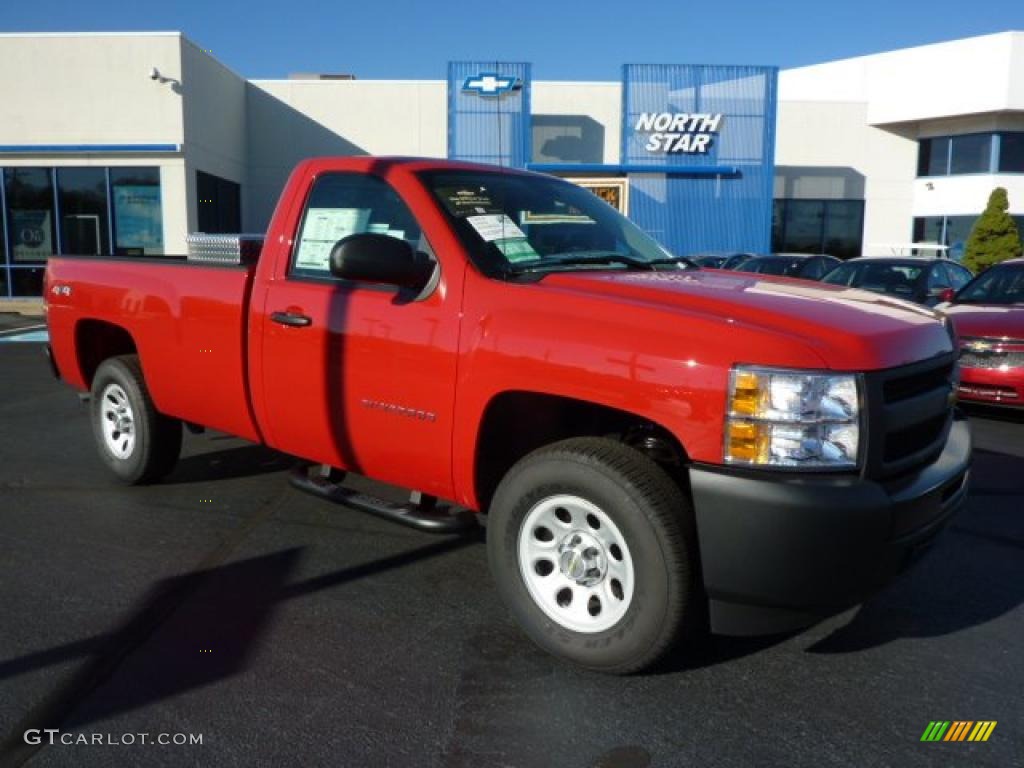 2011 Silverado 1500 Regular Cab 4x4 - Victory Red / Dark Titanium photo #1