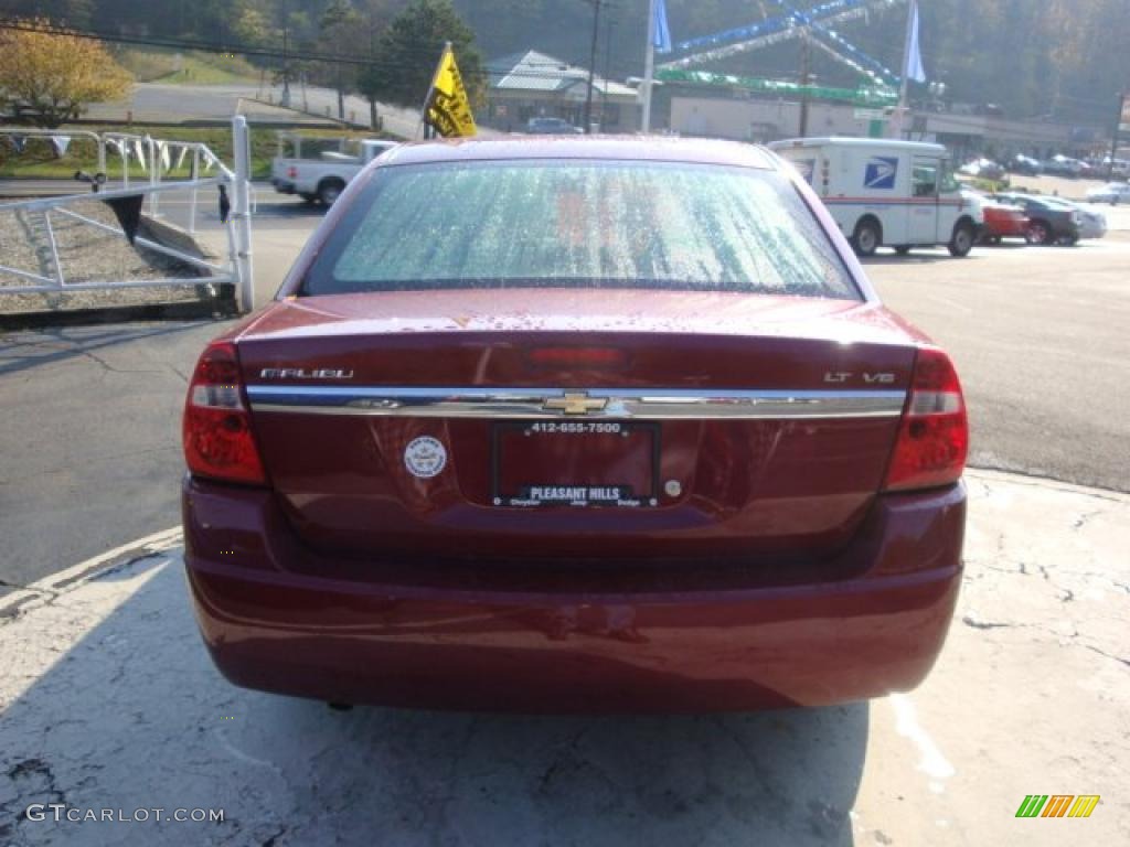 2007 Malibu LT Sedan - Sport Red Metallic / Titanium Gray photo #3