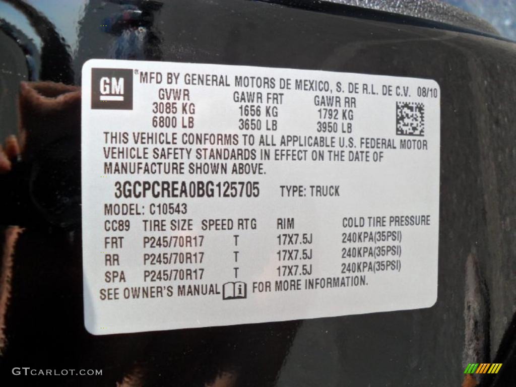 2011 Chevrolet Silverado 1500 LS Crew Cab Info Tag Photo #37969016