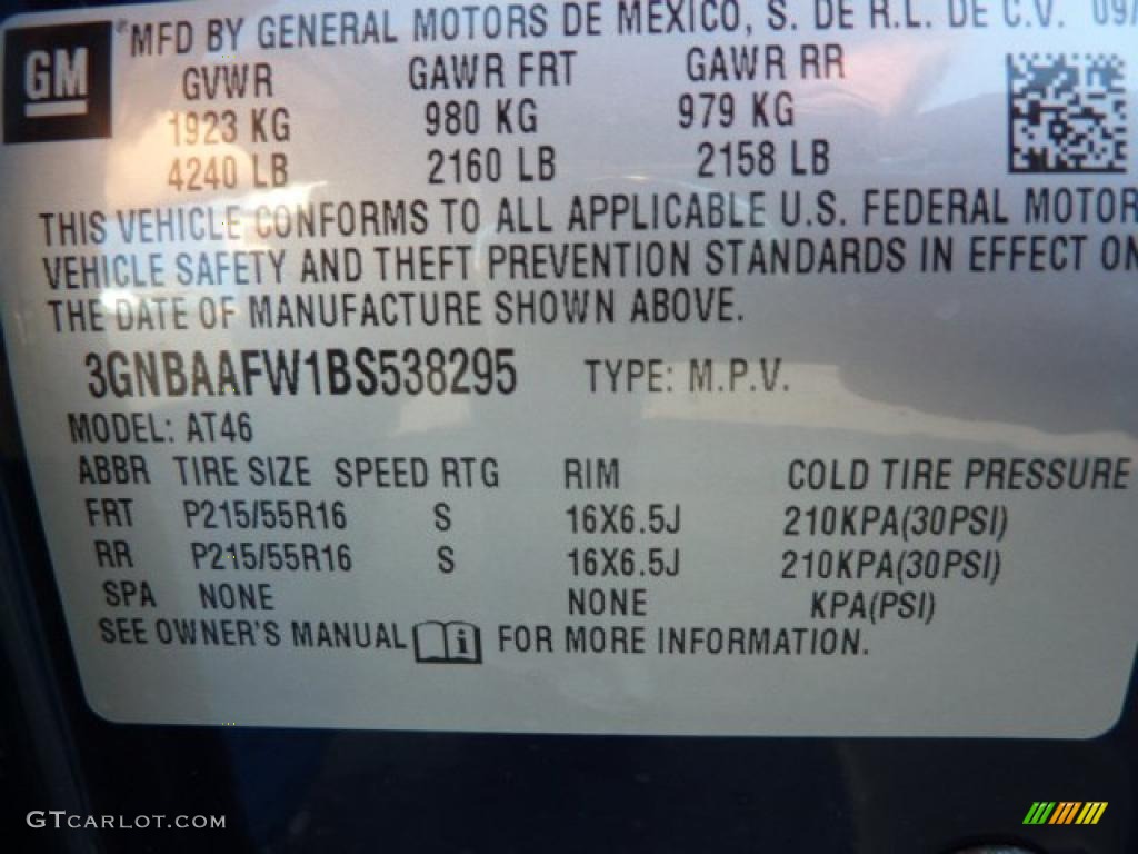 2011 HHR LS - Imperial Blue Metallic / Ebony photo #17