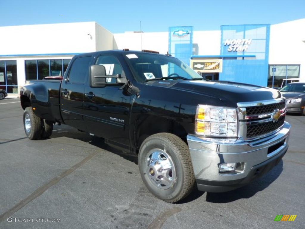 2011 Silverado 3500HD LTZ Crew Cab 4x4 Dually - Black / Ebony photo #1