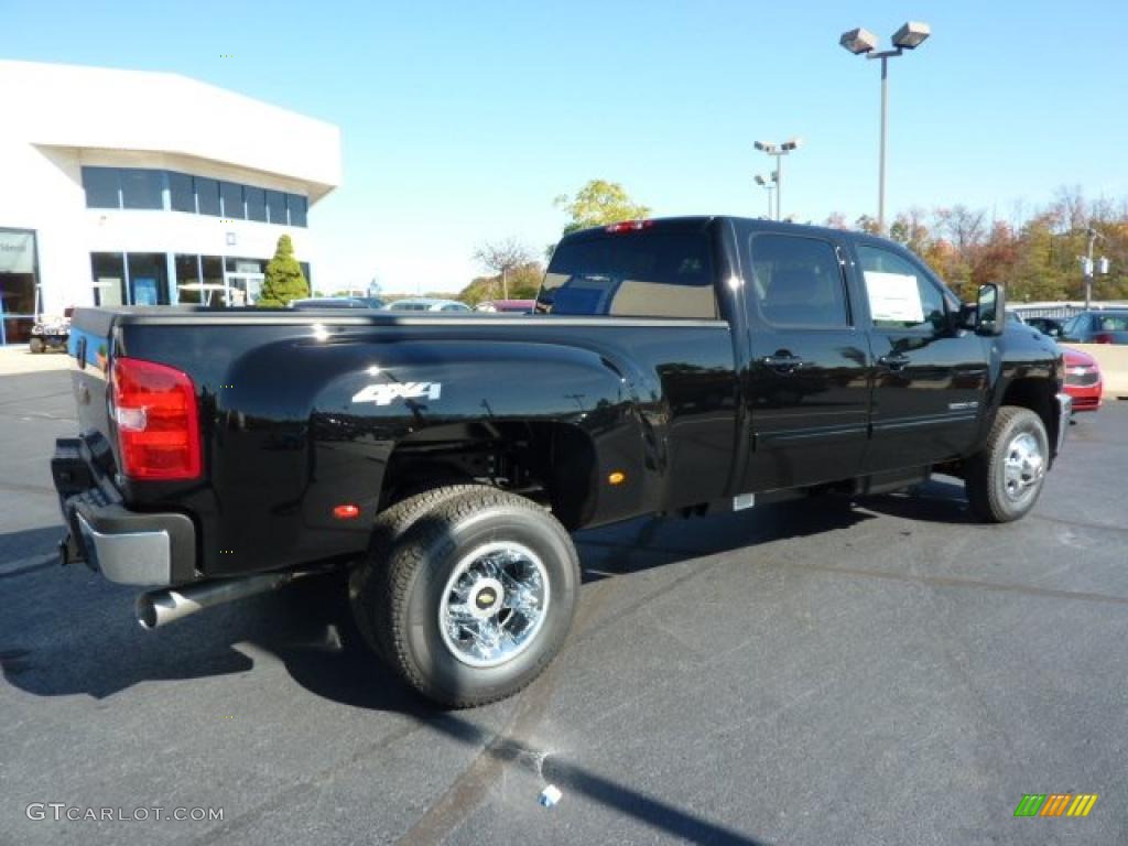 Black 2011 Chevrolet Silverado 3500HD LTZ Crew Cab 4x4 Dually Exterior Photo #37969544