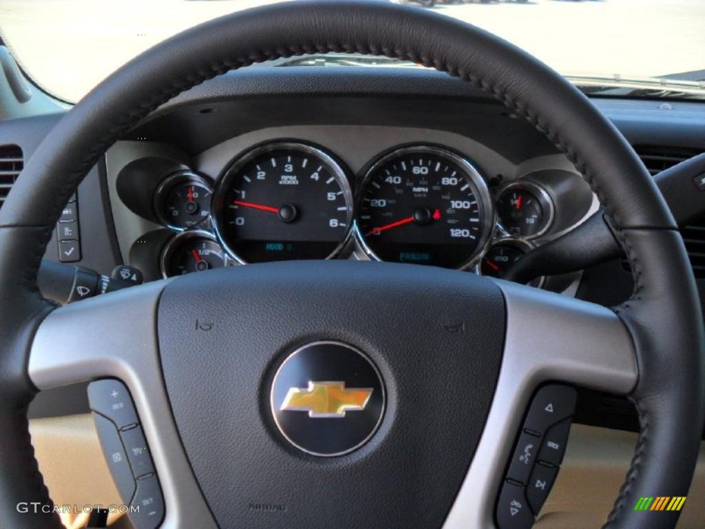 2011 Silverado 1500 LT Extended Cab - Black / Light Cashmere/Ebony photo #10