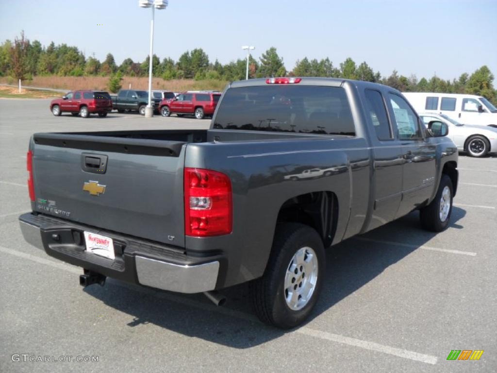 2011 Silverado 1500 LT Extended Cab - Steel Green Metallic / Ebony photo #4