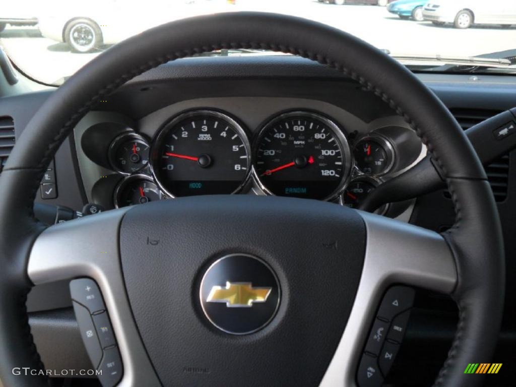 2011 Silverado 1500 LT Extended Cab - Steel Green Metallic / Ebony photo #10