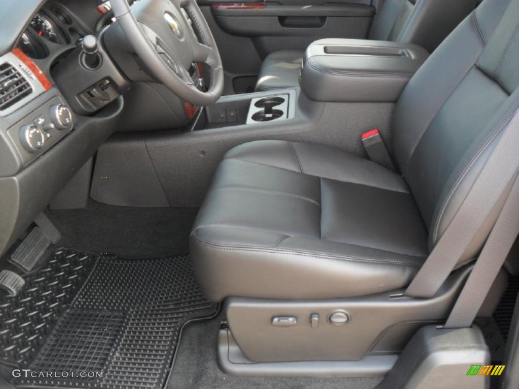 Ebony Interior 2011 Chevrolet Silverado 1500 LTZ Extended Cab 4x4 Photo #37971848