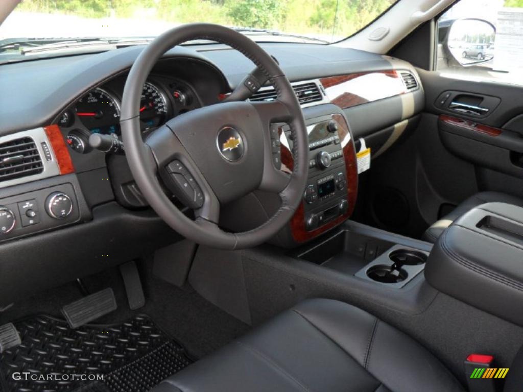 Ebony Interior 2011 Chevrolet Silverado 1500 LTZ Extended Cab 4x4 Photo #37972164