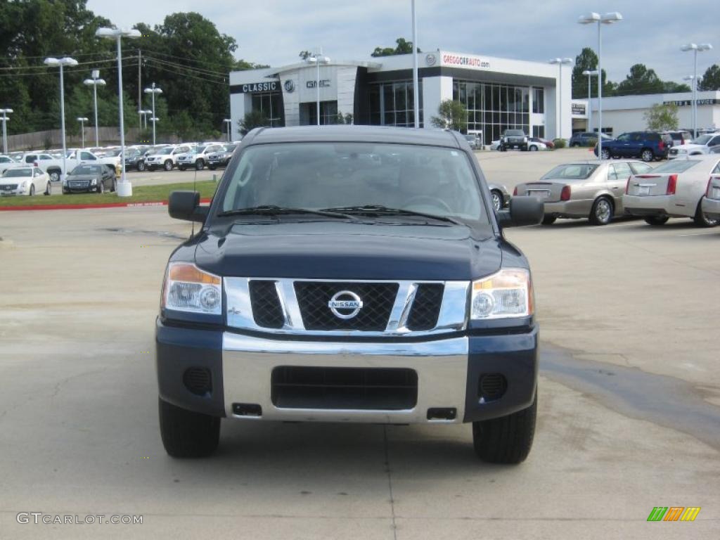 2010 Titan SE Crew Cab - Navy Blue Metallic / Almond photo #8