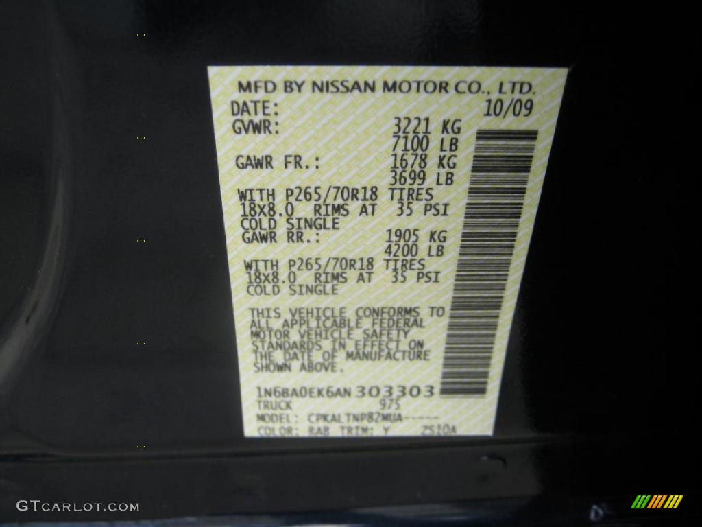 2010 Titan Color Code RAB for Navy Blue Metallic Photo #37973976