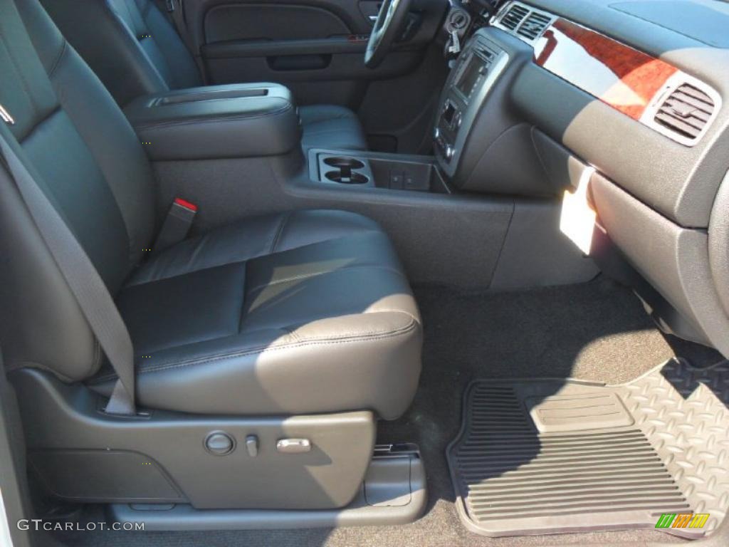 Ebony Interior 2011 GMC Sierra 3500HD SLT Crew Cab 4x4 Dually Photo #37974164