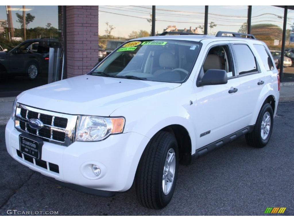 2008 Escape Hybrid 4WD - Oxford White / Stone photo #1
