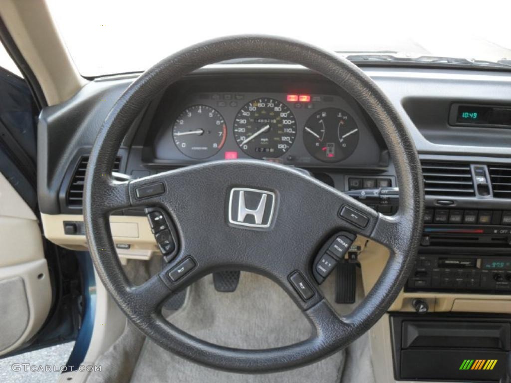 1989 Honda Accord SEi Coupe Tan Steering Wheel Photo #37976292
