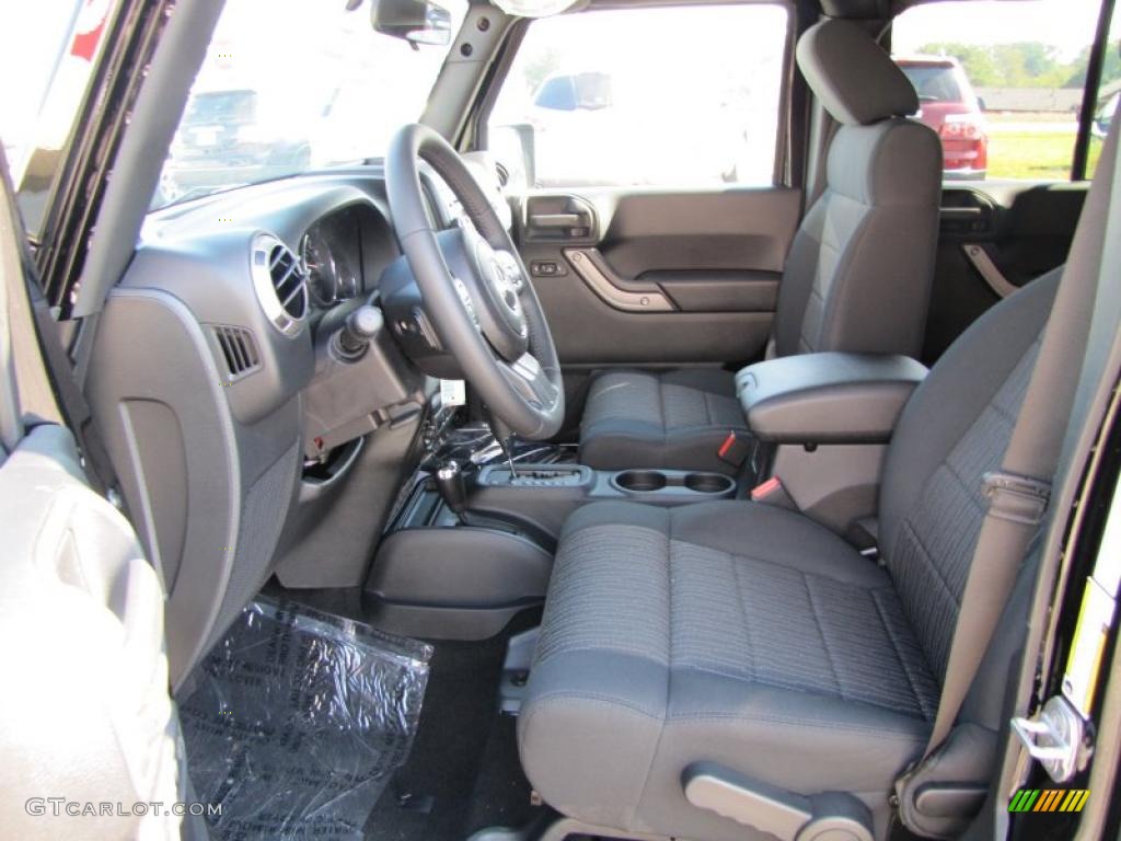 Black Interior 2011 Jeep Wrangler Unlimited Sport 4x4 Photo #37977804